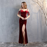 Mermaid evening dress women's high-end elegant Formal Party annual meeting Chic Velvet dress