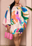 Sexy Off Shoulder Print Puff Sleeves Loose Dress
