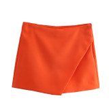 Women's All-Match High Waist Irregular Culottes Solid Color Shorts