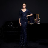 Plus Size Women Sequined Formal Party Maxi Evening Dress