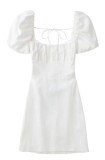 Women Square Neck Short Sleeve Dress