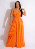 Women sexy chiffon wrap chest backless wide feet Jumpsuit