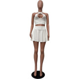 Women Sexy Cutout Halter Neck Two-Piece Set