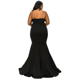 Plus Size Women Off Shoulder Strapless Dress