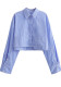 Spring Ladies Street Fashion Casual Striped Shirt