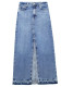 Women's Spring Fashion Chic Denim Midi Front Slit Skirt