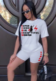 Plus Size Women's T-Shirt Shorts Set Tracksuit Two-Piece
