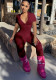 Spring Summer Women's Solid Color Tight Fitting Short Sleeve Zipper Jumpsuit