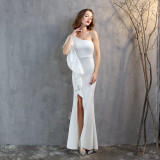 Women Formal Party One Shoulder Mermaid Maxi Evening Dress