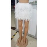 Women's Feather Skirt Sexy Party Prom Fur Skirt