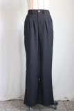 Women'S Fashion Casual Loose Straight Pants Solid Color Casual Pants