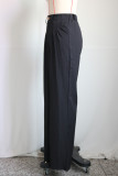 Women'S Fashion Casual Loose Straight Pants Solid Color Casual Pants