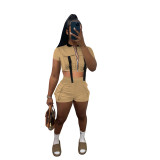 Women'S Clothing Summer Trends Short Sleeves Top Shorts Two-Piece Sets