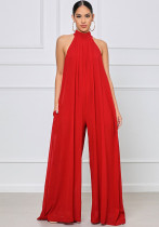 Solid Color Casual Chiffon Loose Women'S Jumpsuit Solid Color Casual Chiffon Loose Women'S Jumpsuit