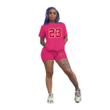 Plus Size Women'S T-Shirt Shorts Set Two Piece Tracksuit