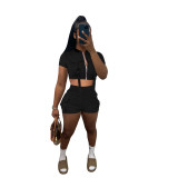 Women'S Clothing Summer Trends Short Sleeves Top Shorts Two-Piece Sets