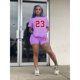 Plus Size Women'S T-Shirt Shorts Set Two Piece Tracksuit