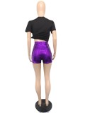 Spring Summer Women'S Metallic Candy Shorts