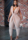 Women Sexy Mesh V Neck Sleeveless Jumpsuit