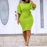 Women's High Waist Chic Plus Size African Dress
