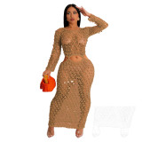 Women's knitting Casual cut-out sequin beach dress