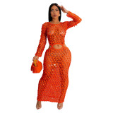 Women's knitting Casual cut-out sequin beach dress