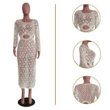 Women's knitting Casual cut-out sequin beach dress