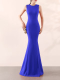 Bridal Wedding Long Formal Party Elegant Fishtail Engagement Evening Dress