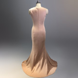Bridal Wedding Long Formal Party Elegant Fishtail Engagement Evening Dress