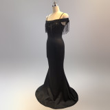 Bridal Toast Dress Fashion Fishtail Slim Fit Long Formal Party Elegant Red Evening Dress