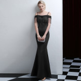 Bridal Toast Dress Fashion Fishtail Slim Fit Long Formal Party Elegant Red Evening Dress