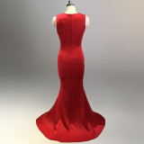 Bridal Wedding Long Formal Party Elegant Fishtail Engagement Evening Dress