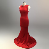 Bridal Wedding Long Formal Party Elegant Fishtail Engagement Evening Dress