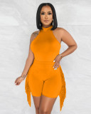 Women's fashion sports ofringed shorts two-piece set
