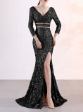 Evening Dress Female Fishtail Formal Party Halter Neck Slim Fit Nightclub Dress