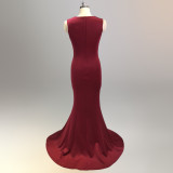 Bridal Wedding Long Formal Party Elegant Fishtail Engagement Evening Dress