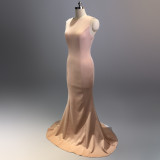 Bridal Wedding Long Formal Party Elegant Fishtail Engagement Evening Dress