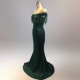 Bridal Toast Dress Fashion Fishtail Slim Fit Long Formal Party Elegant Red Evening Dress