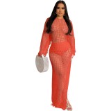 Fashion sexy cut-out knit hand hook tassel dress