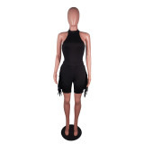 Women's fashion sports ofringed shorts two-piece set