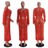 Women's knitting Casual cut-out sequin beach dress