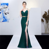 Long Sequins Plus Plus Size Fat Beauty Formal Party Evening Dress