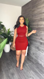 Women Crop Tank Top and Bodycon Skirt Two-Piece Set