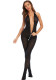 Halter Neck black v-neck sexy lingerie zipper one-piece stockings jumpsuit