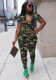 Women's Solid Color Zipper Camouflage Cargo Pocket Trousers