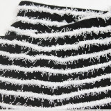 Striped Drawstring High Waist Shorts Sexy Fashion Casual Patchwork Plus Size Pants