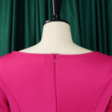 Women's Summer Solid Color Swing Dress Chic Evening Dress