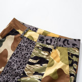 Summer Women'S Button Zipper Camouflage Straight Trousers Cargo Pants
