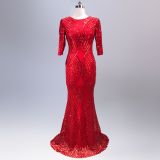 Long Sleeve Dress Women'S Sequin Slim Fit Mermaid Evening Long Gown