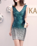 Formal Party Evening Dress Sexy Long Company Annual Meeting Bodycon Short Dress For Women